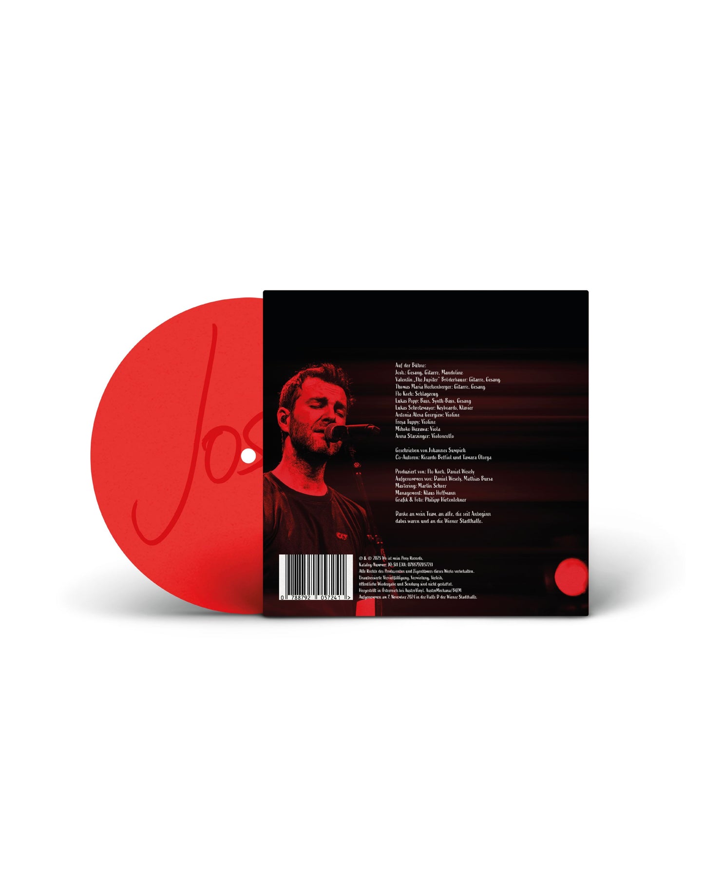 JOSH. "Kerzen, Karpfen & Du (live aus der Wiener Stadthalle)" - limitierte 7" Single auf rotem Vinyl