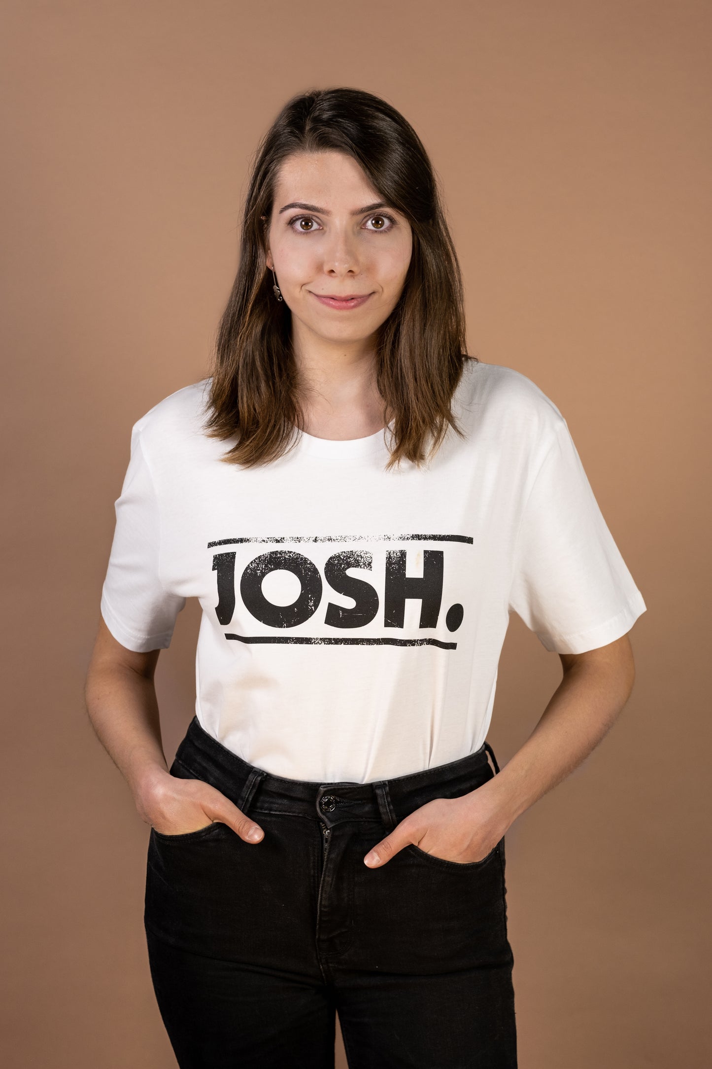 JOSH. Girlie-Shirt "Josh." (weiß)