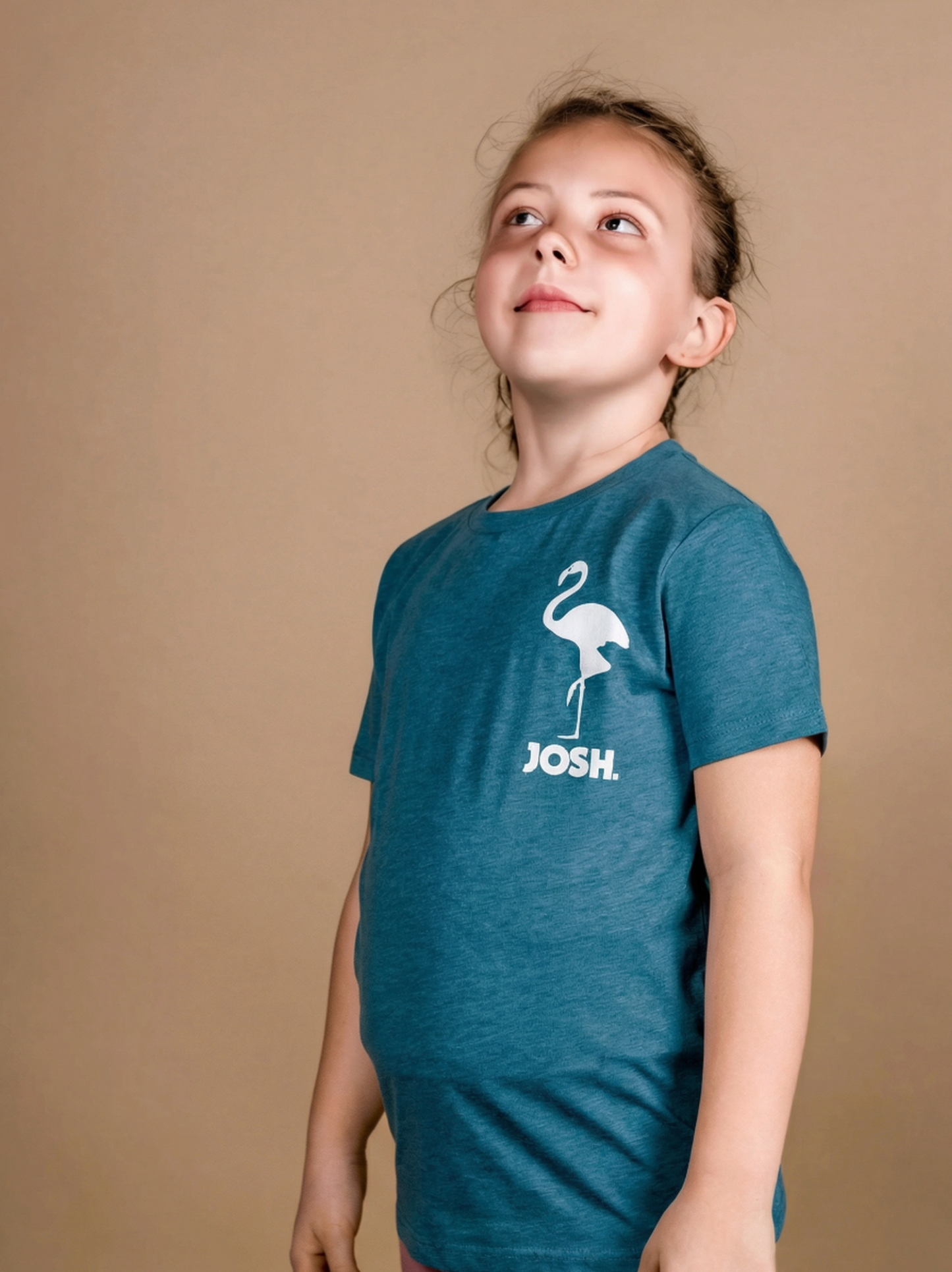 JOSH. Kinder-Shirt "Flamingo" (blaugrün)